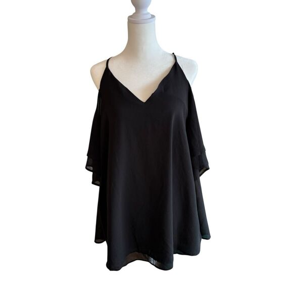 Tobi new with tags black cold shoulder dress size medium - Picture 1 of 4
